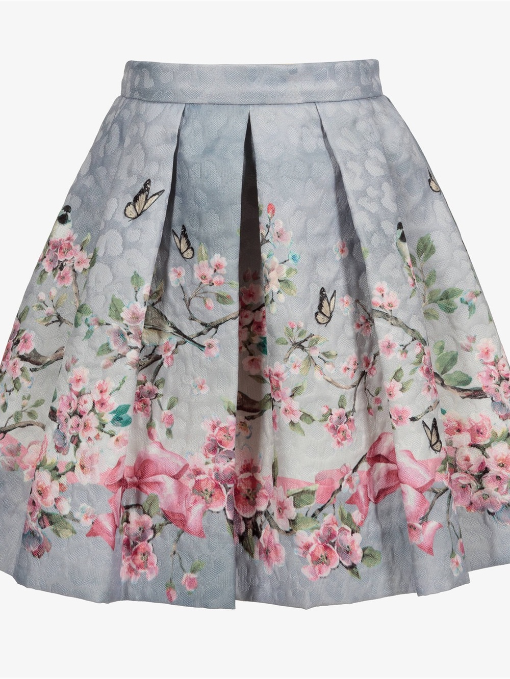Monnalisa Blossom Skirt Grey Girls 10 NWT